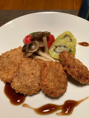 soy croquettes at Natural House Pumpkin in Hakuba