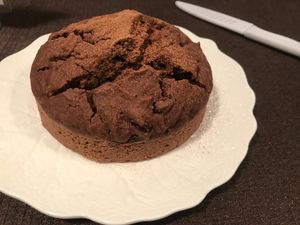 My boyfriends complimentary carob birthday cake 🍰 so light and fluffy  at Natural House Pumpkin in Hakuba