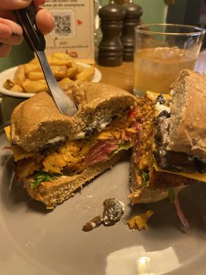 sweet potato patty  at Halifax Burgers - Amager in Copenhagen