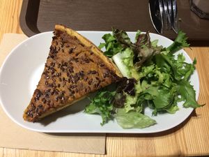 vegan quiche and salad at Le Café Potager in Strasbourg