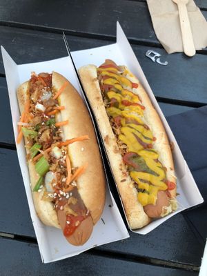 Vegan hot dogs at Pig Out in London