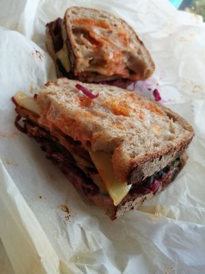 Ruben sandwich at The Happy Pear in Greystones
