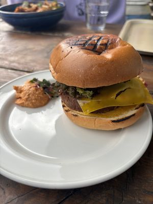 House made burger   at The Happy Pear in Greystones