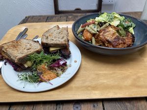 Reuben and lasagna  at The Happy Pear in Greystones
