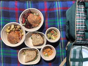 Pulled pork sandwiches, falafel sandwiches, and various sides. at The Happy Pear in Greystones