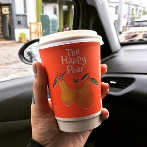 Recyclable cup of delicious coffee  at The Happy Pear in Greystones