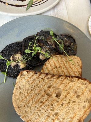 side of mushrooms and sourdough  at KIND in Auckland