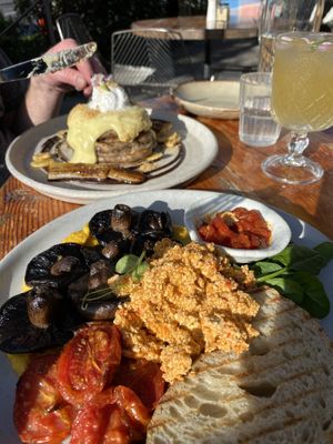 Banoffee Pancakes and Full Kind with tofu scramble & sourdough   at KIND in Auckland