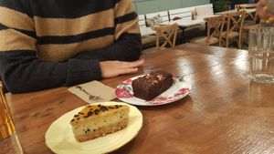 Passion fruit cheese cake & walnut brownie  at KIND in Auckland