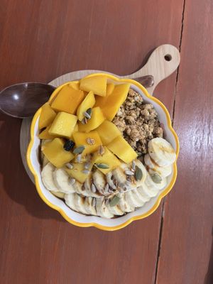 Mango and banana smoothie bowl  at Every Fresh Bar in Penang