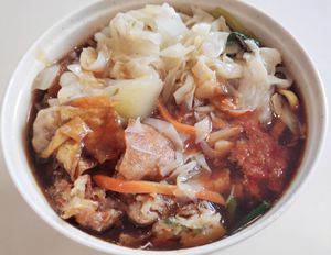 Lor Mee (Friday special) with added cabbage at Lu Xiang Vegetarian 绿香素食 in Central Singapore