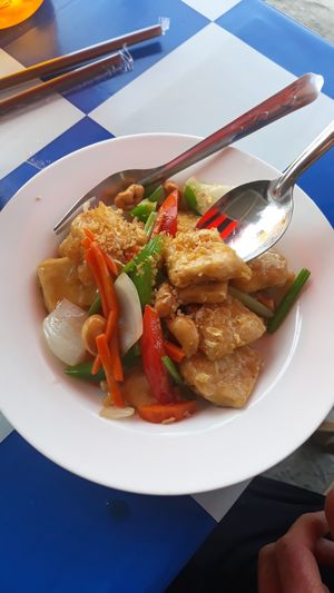 Tofu and cashew nut. Displayed on menu as chicken, but asked for "no meat" options. Delicious. at Thai Food Restaurant in Phuket