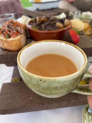 Tea with oat milk   at South Causey Inn in Stanley