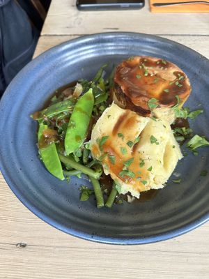 Vegan mushroom & hazelnut homemade pie  at The Dolphin in Leiston