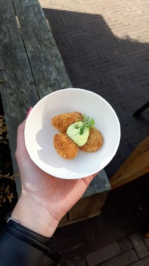 bitterballen made of asparagus at De Kleischuur in Gouda