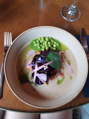Beets with beans and delicious sauce at De Kleischuur in Gouda