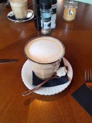 Coffee with oat milk at De Kleischuur in Gouda