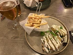 Vegan sandwhich was served open face. Was pretty good. With beer = $50.00 USD  at Kaffi Hornið in Hofn I Hornafirdi