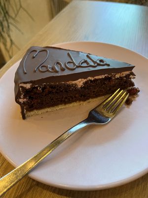 Mandala chocolate torte #Veganuary at Mandala Café & Yoga in Oberstdorf