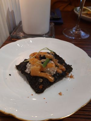 Tempura seaweed at Magu in Helsinki