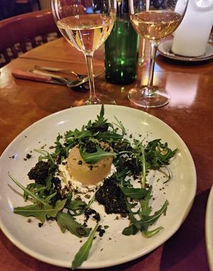 Seaweed caviart, root veggie, rucola at Magu in Helsinki