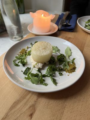 Kohlrabi, sunflower pesto  at Magu in Helsinki