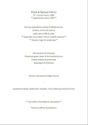 Magu Spring 2025 Flora & Sprout menu at Magu in Helsinki