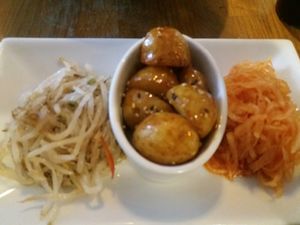 Typical Korean side dishes (Banchan) at Kimchi Hop House in Dublin