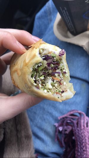 Raw veg spring roll at The Purple Carrot in Malton