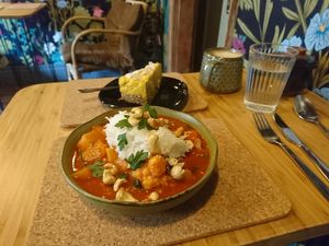 Squash and cauliflower curry. at The Purple Carrot in Malton