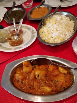 Mix of dishes at Le Kashmir in Arles