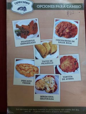 Menú at Capricornio Vegetariano in Saltillo