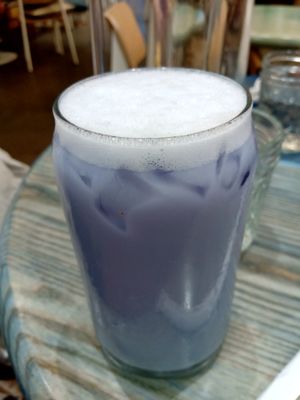 Iced ocean blue at Life Alive Organic Cafe in Boston