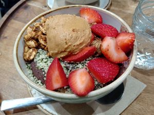 PB&J acai bowl at Life Alive Organic Cafe in Boston