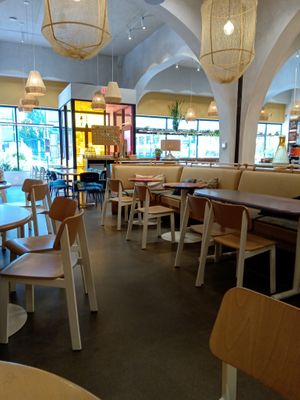 Inside the cafe at Life Alive Organic Cafe in Boston