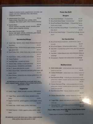 Menu pg 2 at Riverfront Cafe in Petaluma