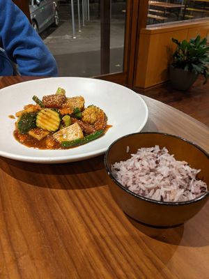 Mock Pork with Wild Rice at Chat For Tea in Ballarat
