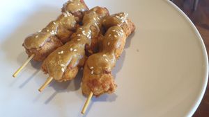 Satay skewers at Chat For Tea in Ballarat