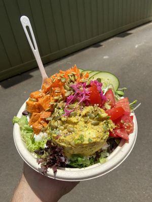 Curried Ulu Salad lunch special  at The Cosmic Kitchen in Haleiwa