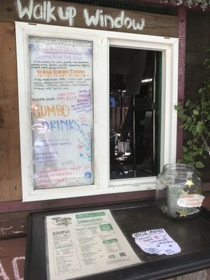 Side window with menu    at The Cosmic Kitchen in Haleiwa