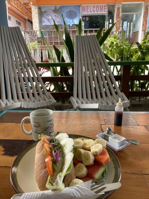 Hummus bread  at Namaste in Caye Caulker