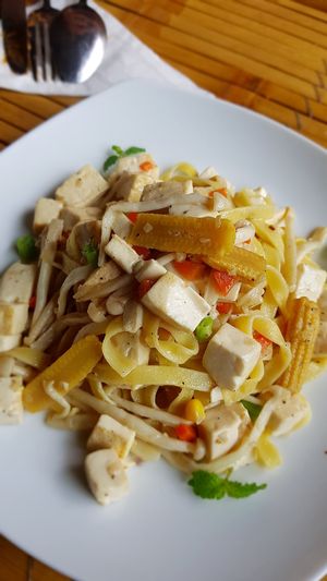 So colourful dish created by local cook chef at Veggie Box in Phong Nha