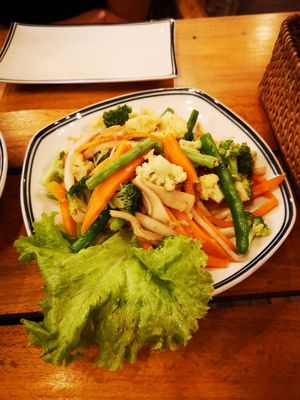 Vegetables taste from the menu. at Veggie Box in Phong Nha