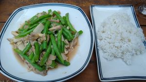 Mushroom and beans at Veggie Box in Phong Nha
