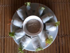 Fresh spring rolls at Veggie Box in Phong Nha