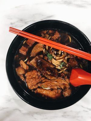 Braised ‘duck’ noodles ($4.50) at Green Bliss Habitat 綠福苑 - Fortune Centre in Central Singapore