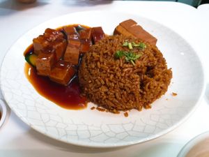 Braised meat rice - vegetarian at Green Bliss Habitat 綠福苑 - Fortune Centre in Central Singapore