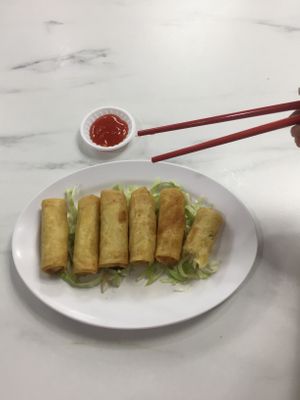 Spring rolls:) at Green Bliss Habitat 綠福苑 - Fortune Centre in Central Singapore