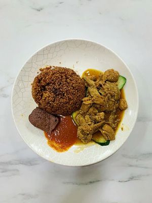 Vegetarian braised duck rice at Green Bliss Habitat 綠福苑 - Fortune Centre in Central Singapore