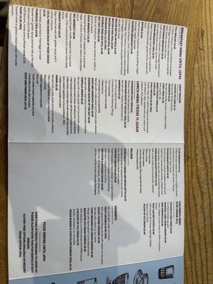 Menu (VEA is vegan option)  at The Narrowbar Cafe in Penrith
